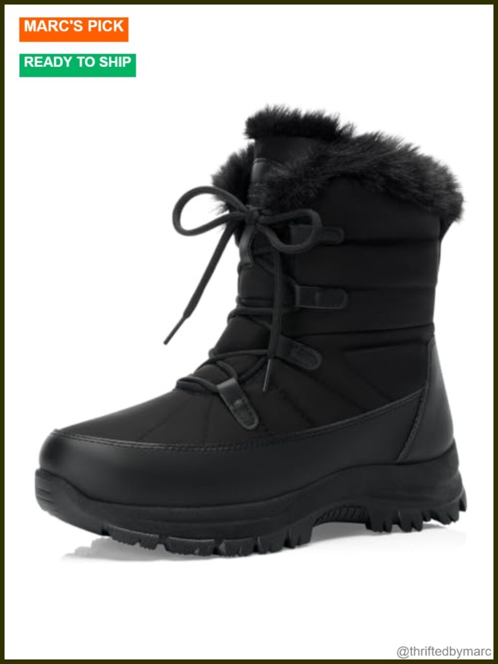 Water Resistant Faux Fur Lined Snow Boots Women Winter Outdoor Booties